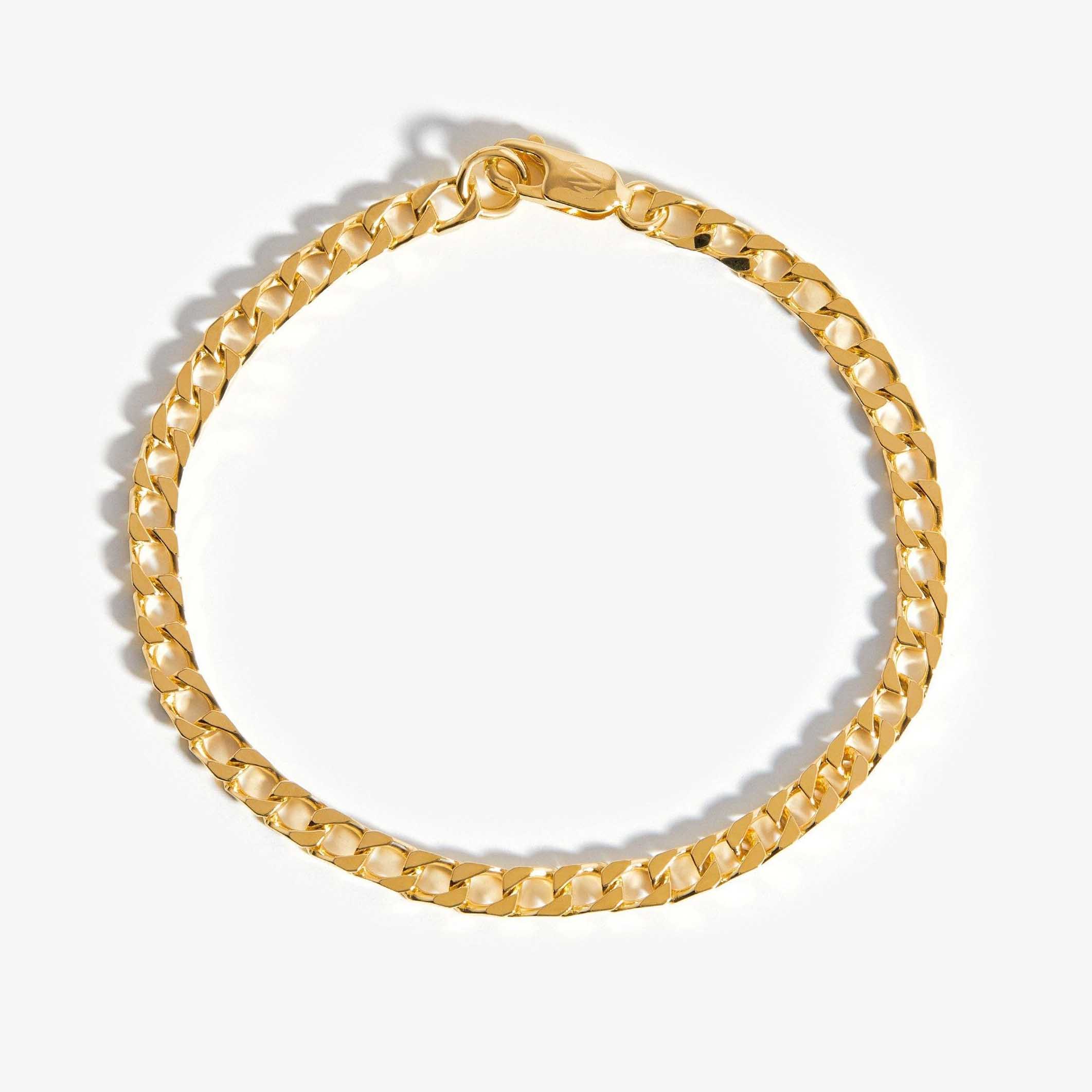 Cadena de pulsera de moda hecha a medida en oro de 18k en joyería de plata de ley 925