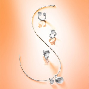 Collana di anelli di design di produttori di gioielli in argento pregiato su misura OEM ODM