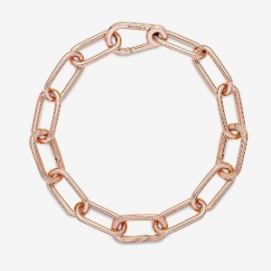 Custom made girl paper clip bracelet jewelry in rose gold plated