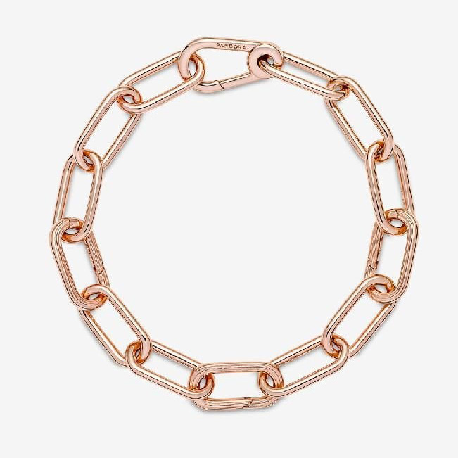 Custom made girl paper clip bracelet jewelry in rose gold plated