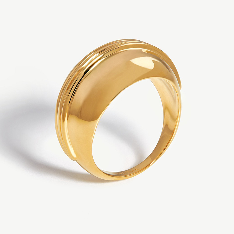 Custom made italian silver ring design for men with gold vermeil