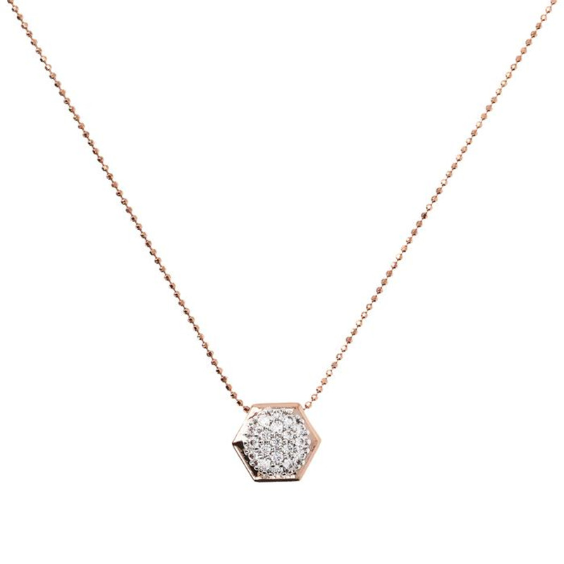 Custom made jewelry for Hexagonal Pavé Pendant Necklace wholesaler