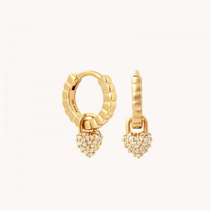 Custom made jewelry in Singapore  s925 Fine earrings with zircon heart charm attachment