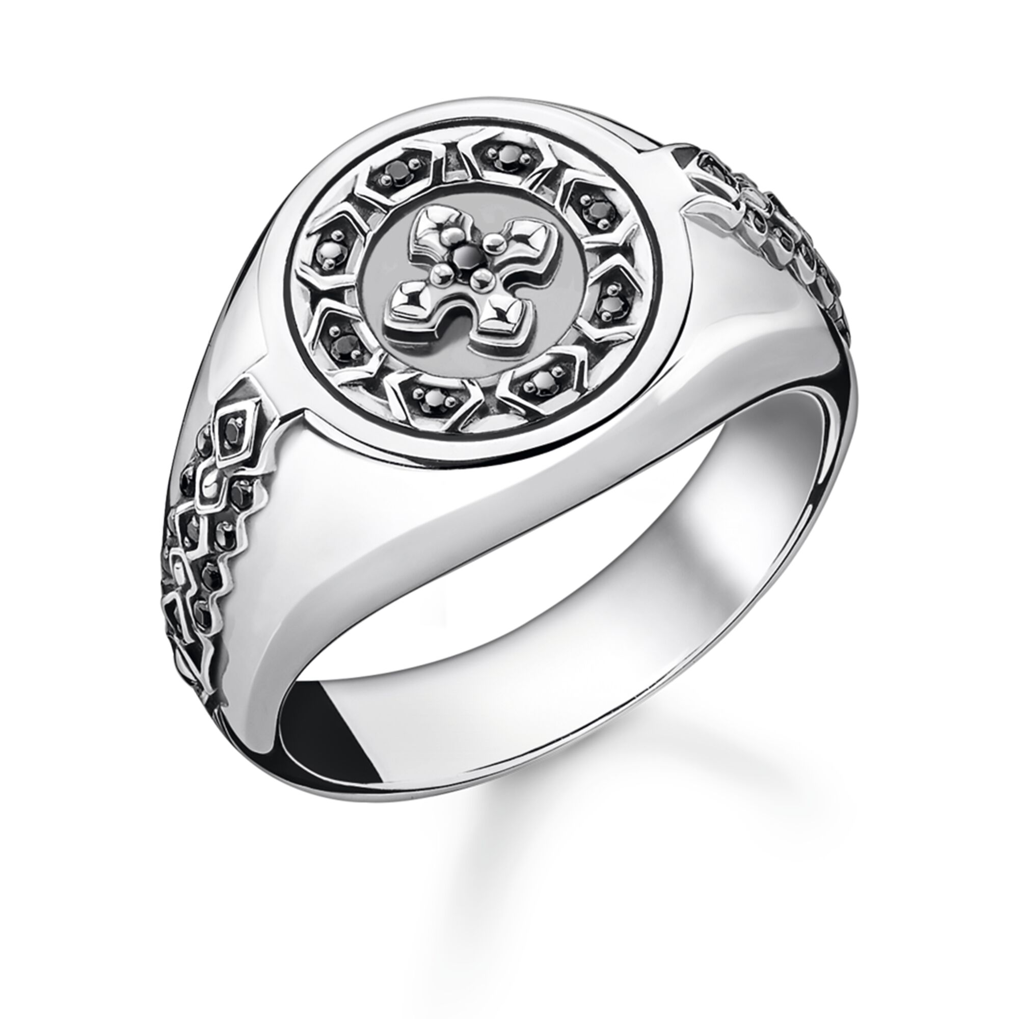 خاتم مجوهرات رجالي مصنوع حسب الطلب OEM/ODM مصنوع من الفضة الإسترليني عيار 925 باللون الأسود
