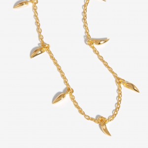 Maßgeschneiderte Mini-Fanghals-Halsketten mit 18-Karat-Vergoldung für Ihr eigenes Schmuckdesign