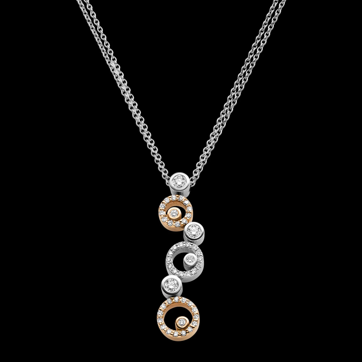 Custom made sterling silver CZ pendant by custom jewelry designer