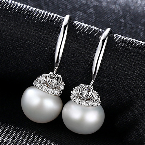 Boucles d’oreilles en perles de vermeil en argent sterling sur mesure