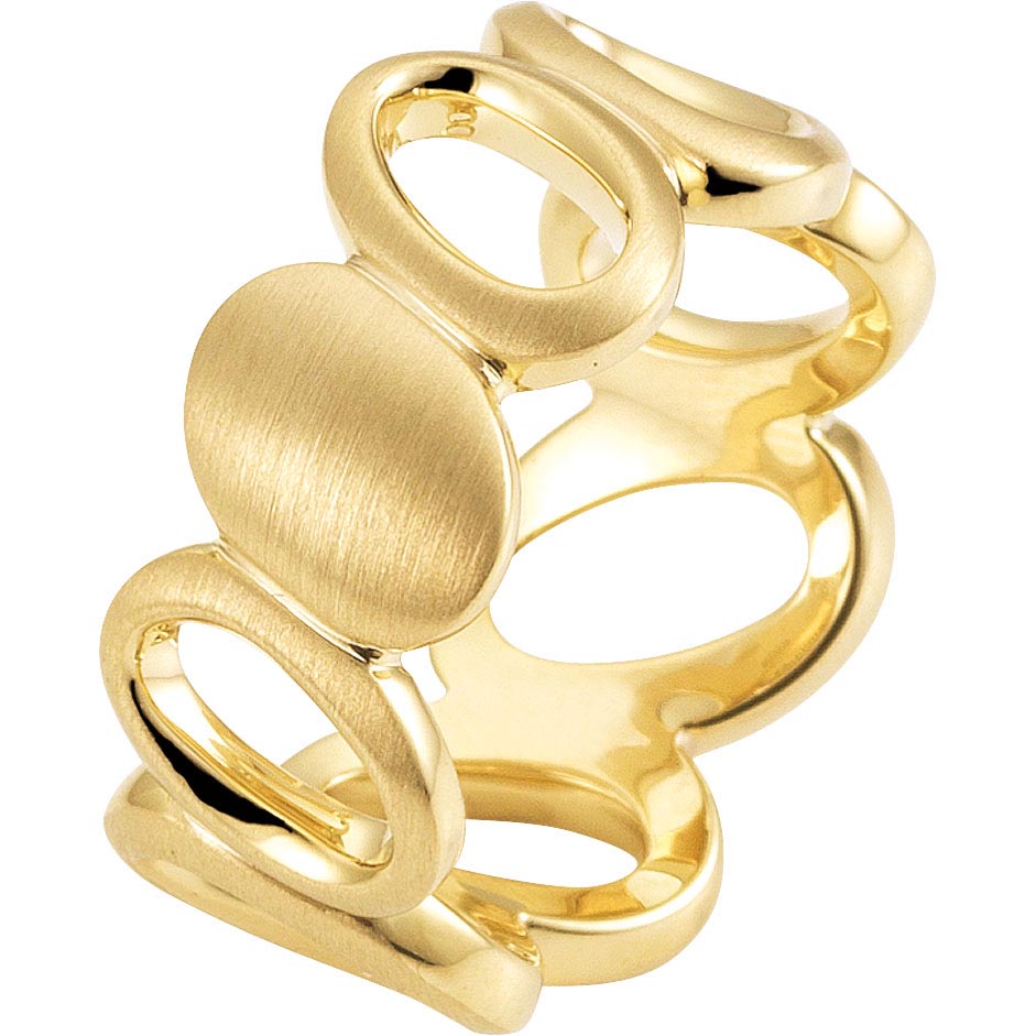 Wykonany na zamówienie pierścionek ze srebra vermeil z żółtego złota jest nieco wygodniejszy