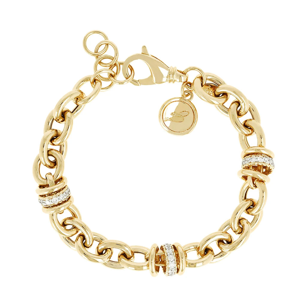 Wholesale Custom make CZ Details Bracelet Yellow Gold Sterling Silver Plated OEM/ODM Jewelry manufacturer and wholesaler
