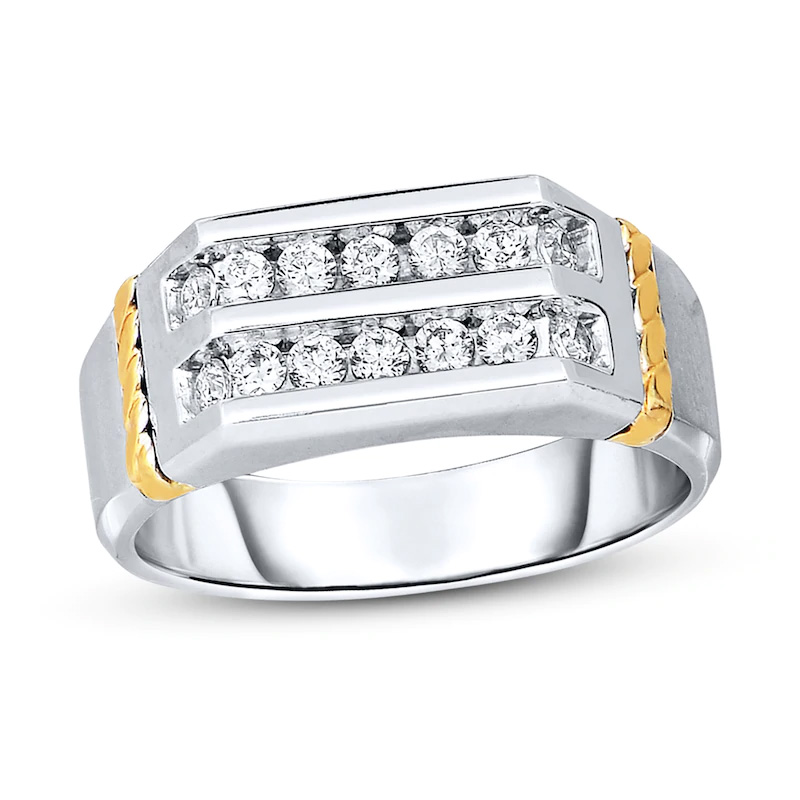 Wholesale Custom make Men’s Ring Diamonds OEM/ODM Jewelry 14K Two-Tone Gold jewelry OEM factory