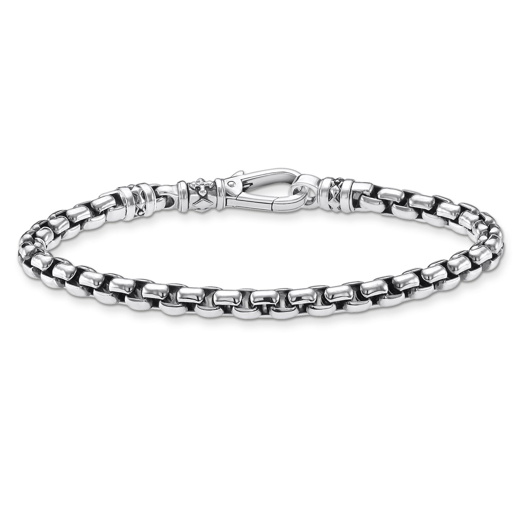 Großhandel kundenspezifisches Herrenarmband aus 925er Sterlingsilber OEM/ODM-Schmuck, geschwärzt, silberfarbenes ODM