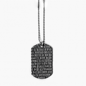 Bijoux pour hommes personnalisés pour collier de données de l'armée de la Juventus en argent sterling 925