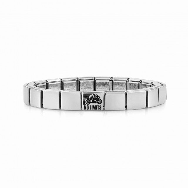 Bracelet glamour composable OEM ODM de fabricant de bijoux pour hommes personnalisés, moto sans limites