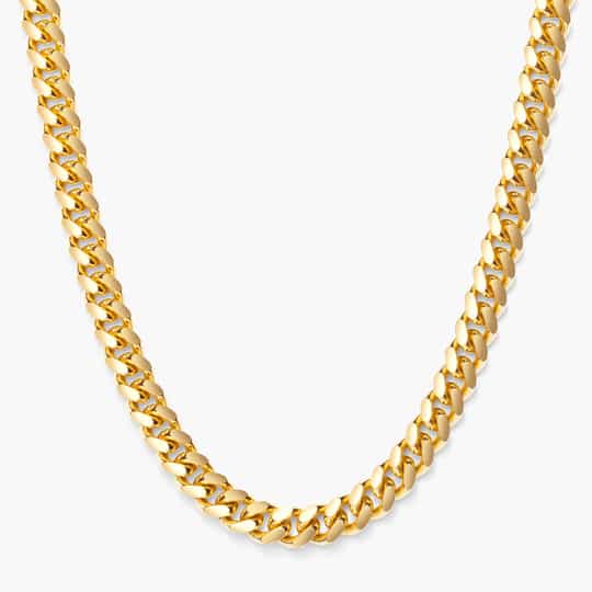 Custom necklace jewelry Cuban Link Chain 7mm Gold  plated on 925 silver