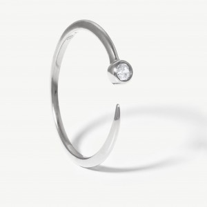 Bagues CZ ouvertes personnalisées en argent sterling 925