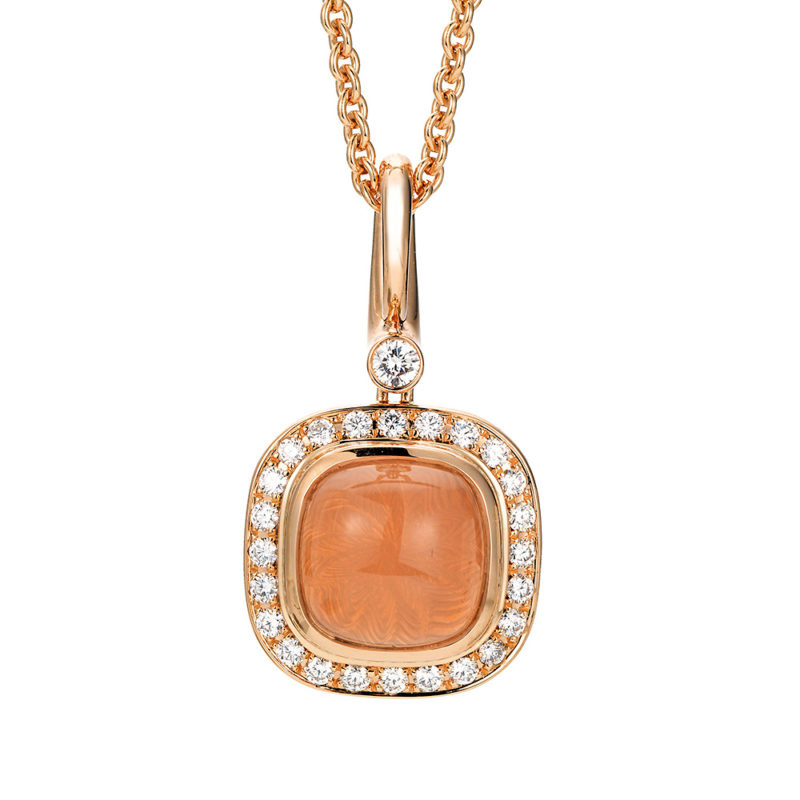 O colar personalizado é feito com atacadista de joias OEM de prata esterlina banhada a ouro rosa