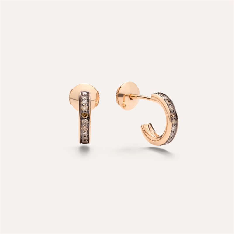 Anting perak sterling kustom yang dipersonalisasi vermeil rose gold 18kt