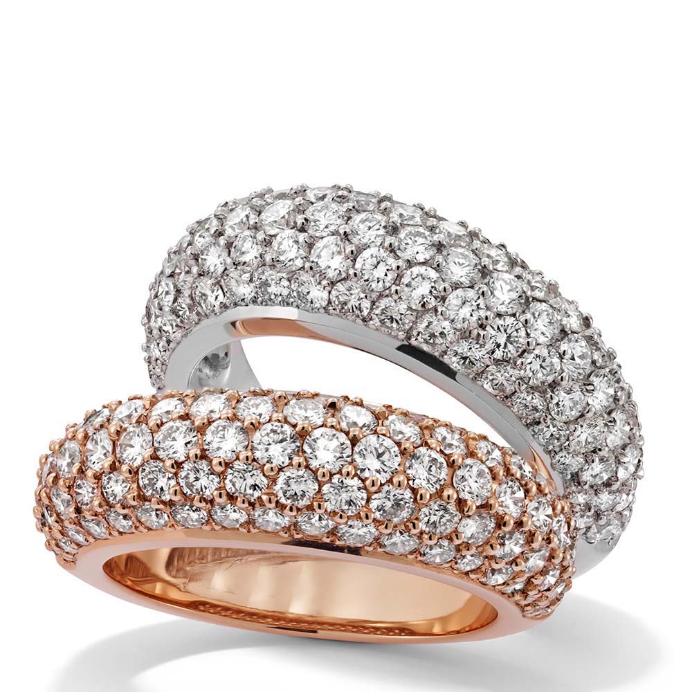خاتم زركونيا مكعب مطلي بالذهب الوردي مصنوع خصيصًا من الفضة الإسترليني