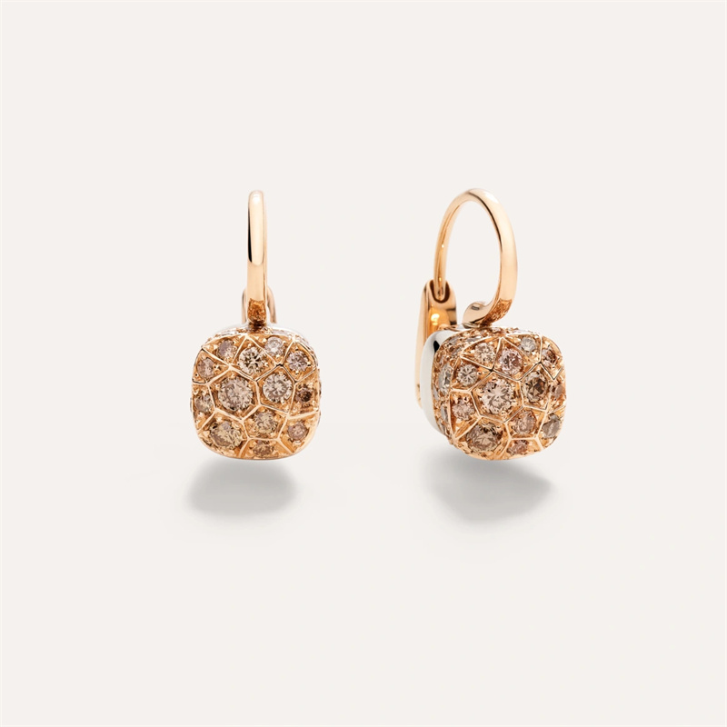 Custom s925 on jewelry earrings white gold 18kt rose gold 18kt brown diamond