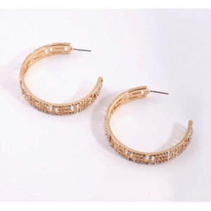 Custom silver jewelry Gold CZ Simulated Diamond Greek Key Hoop Earrings
