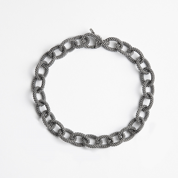Fábrica de joias de prata personalizadas, projete sua própria pulseira de corrente oval pontilhada