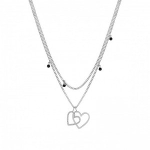 Custom silver necklace maker OEM ODM  Double strand necklace with gemstones and pendants