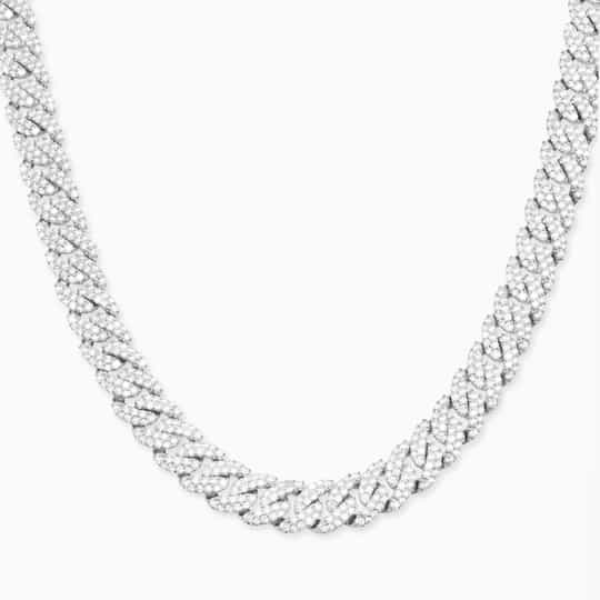 Custom silver of copper Cuban Chain necklace zircon jewelry manufacturers