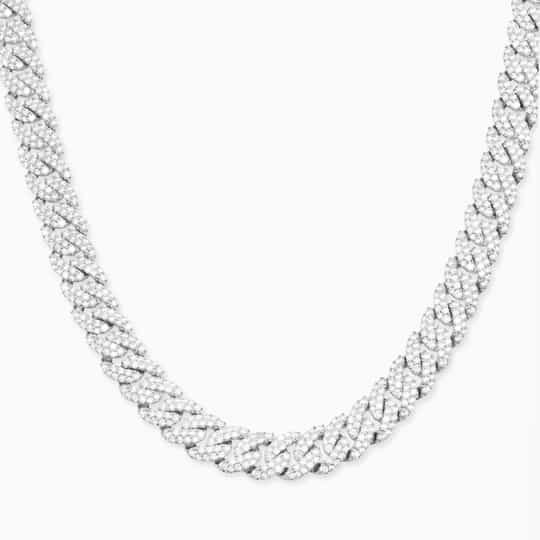 Collier chaîne cubaine en argent et cuivre personnalisé, fabricants de bijoux en zircon