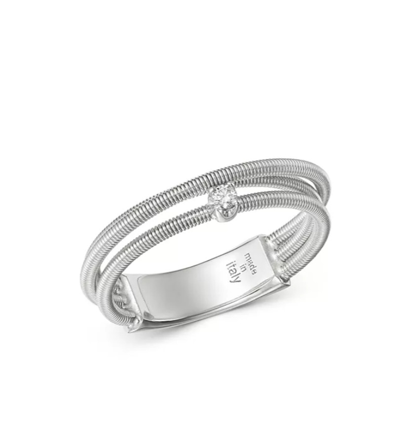 Custom silver ring jewelry in  18K White Gold Vermeil wholesaler