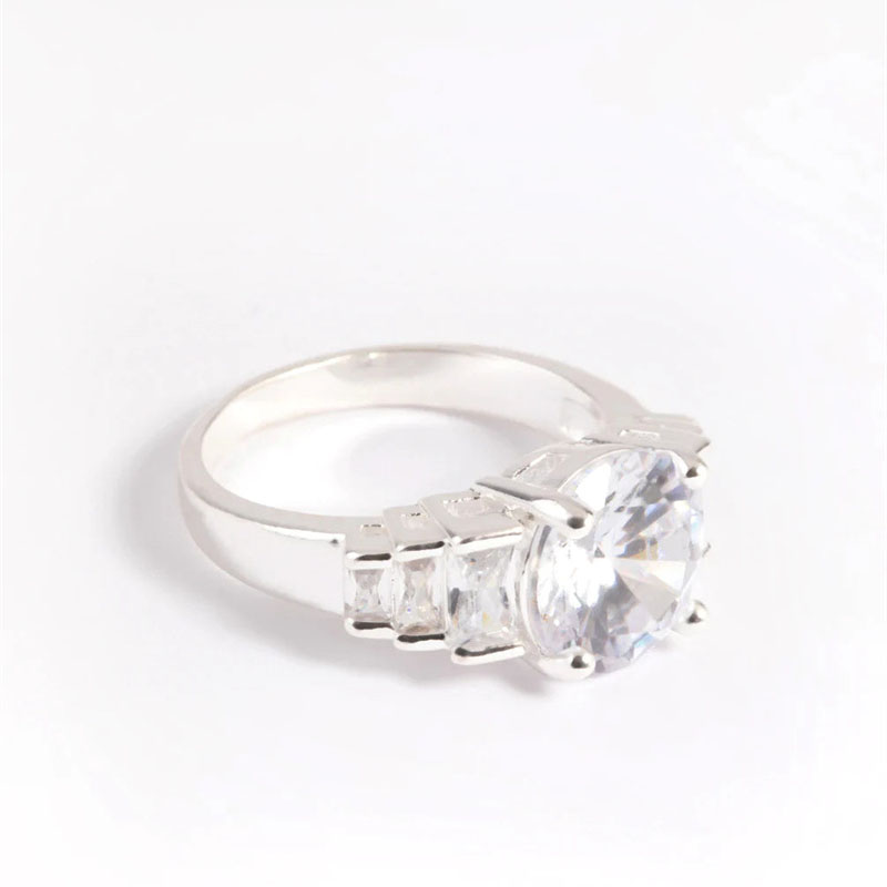 Producători de bijuterii cu zircon inel de modă din argint sterlină personalizat