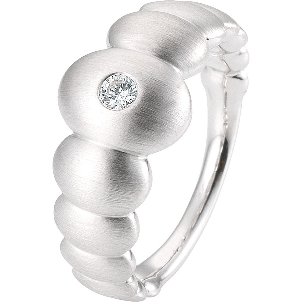 L'anello personalizzato in argento sterling con finitura argento satinato sembra simile al platino
