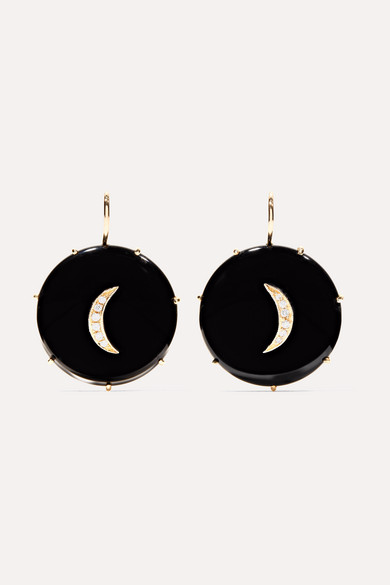 onyx diamond Custom wholesale 14K gold earrings