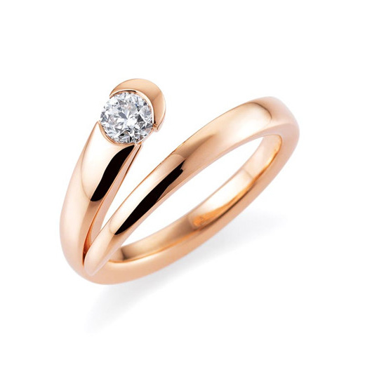 Custom wholesale 18k rose gold CZ ring it’s perfectly pink