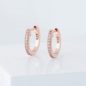Custom wholesale 18k rose gold vermeil hoop earrings manufacturer