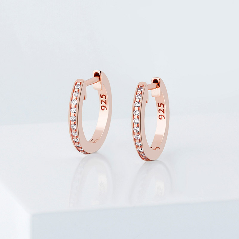 Custom wholesale 18k rose gold vermeil hoop earrings manufacturer