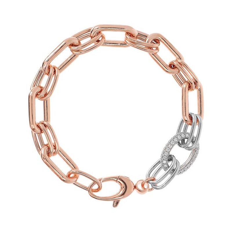 Pasgemaakte groothandel Ovaal ketting en Cubic Zirconia armband van 925 sterling splinter juweliersware China