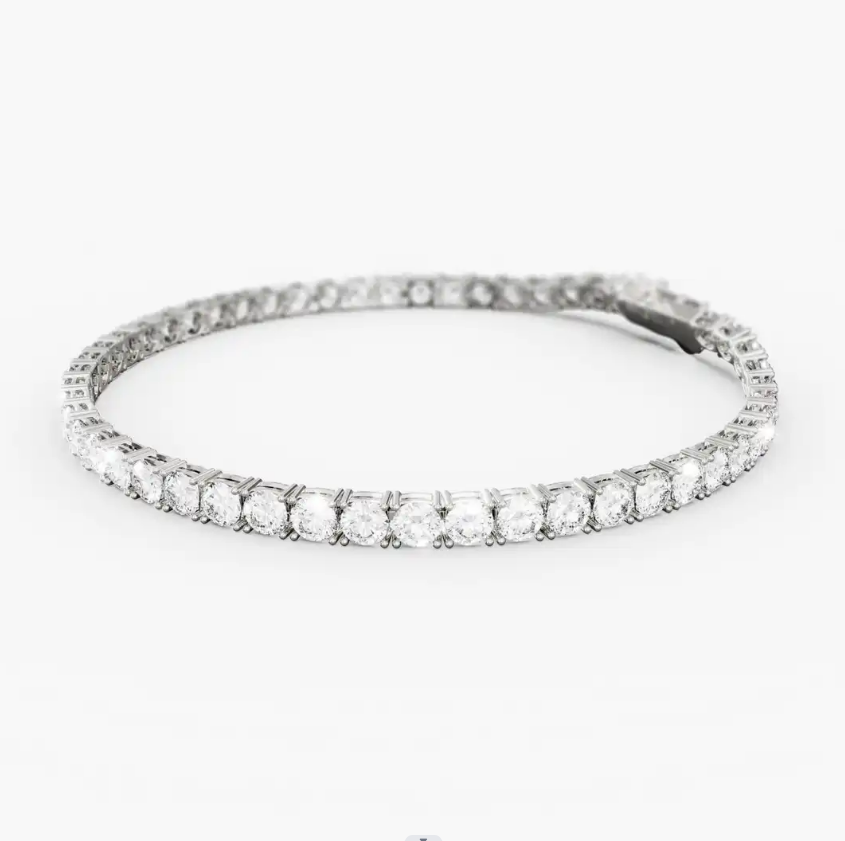 Custom wholesale Tennis Bracelet 4mm Silver with High-Polished Finish
