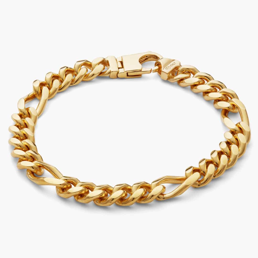Custom wholesale jewelry Bracelet 8mm 18k Gold plated  Front View