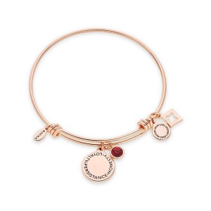 Fabricant de bijoux en gros personnalisé OEM ODM janvier bracelet en or rose avec pierre de naissance