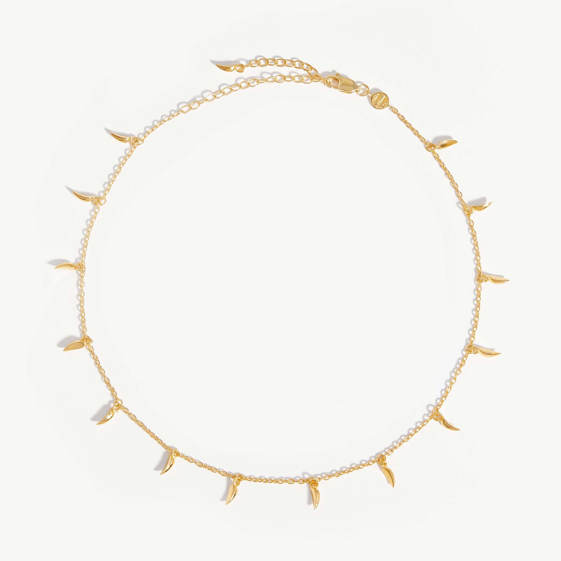 Monaróir jewelry mórdhíola saincheaptha OEM necklaces choker mion-fang in18k órphlátáilte vermeil 925 airgead steirling