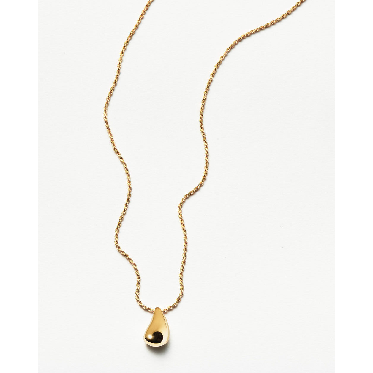 Custom wholesale jewelry savi sculptural droplet pendant necklace18k gold plated vermeil