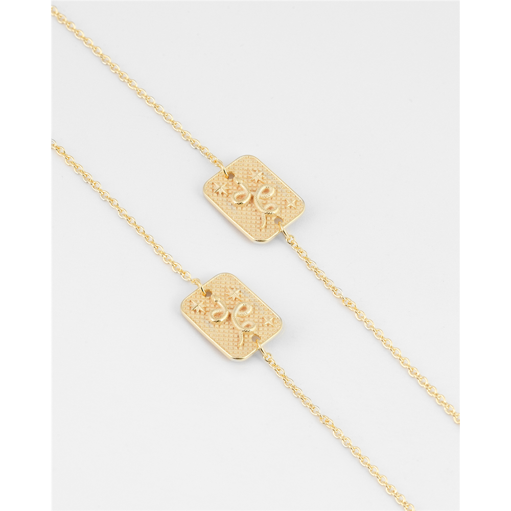 Custom wholesale necklace,yellow gold vermeil scapular necklace tarot