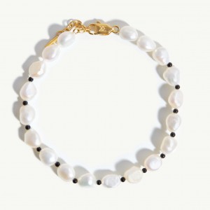 Bracelet de perles en gros personnalisé en plaqué or 14 carats sur argent sterling et démarrez votre entreprise