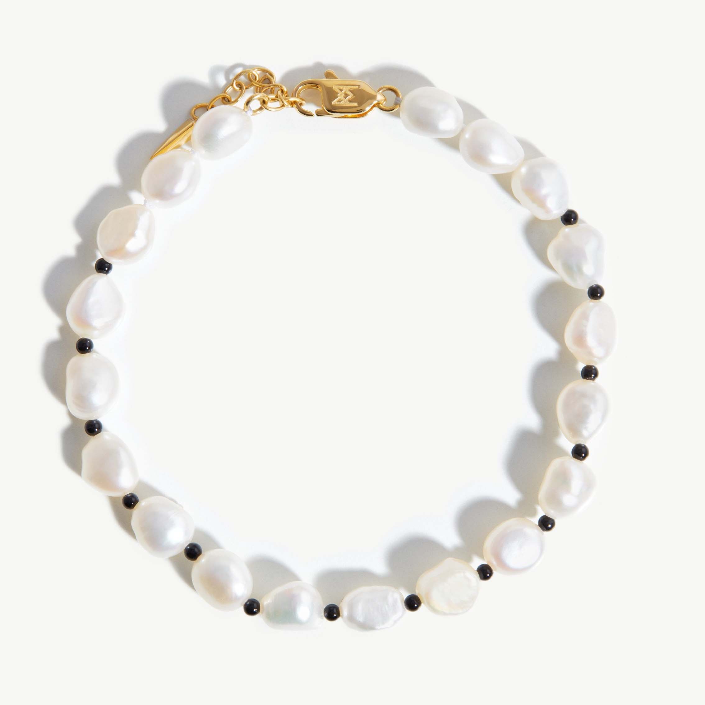 Custom wholesale pearl bracelet in 14k gold plated on sterling silver and start up your business
