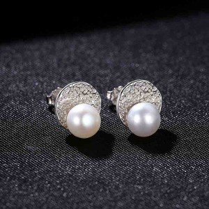 Fabricante de aretes de plata perla al por mayor personalizados
