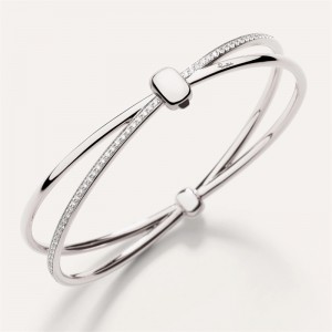 Custom wholesale plated silver 925 bangle pomellato together white gold 18kt cubic zirconia