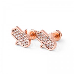 Boucles d'oreilles en argent sterling 925 plaqué or rose, vente en gros, personnalisées
