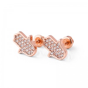 Custom wholesale rose gold plated 925 sterling silver earrings