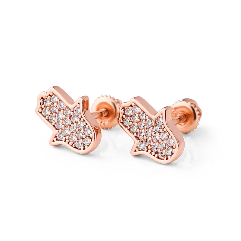 Brugerdefinerede engros-rosaforgyldte øreringe i 925 sterling sølv