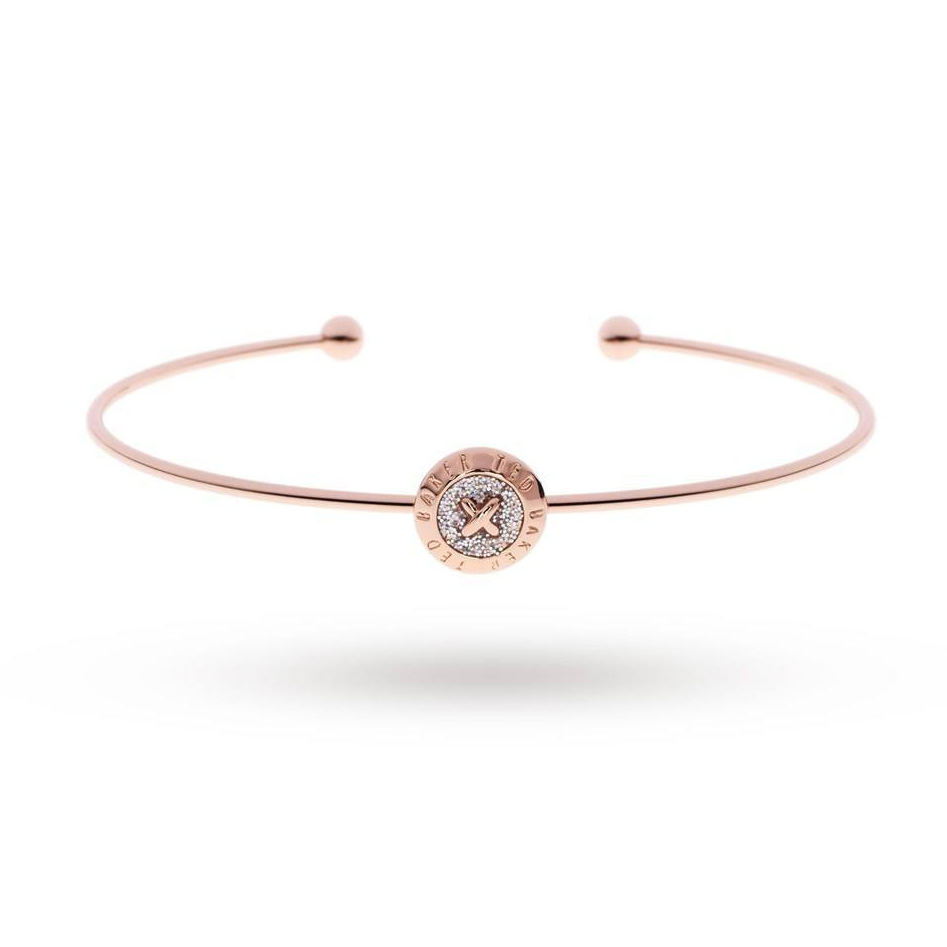 Custom wholesale silver 925 and CZ open bracelet in rose gold finish